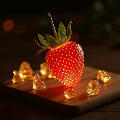 Glass Strawberry Cutting Glass Strawberry Cutting